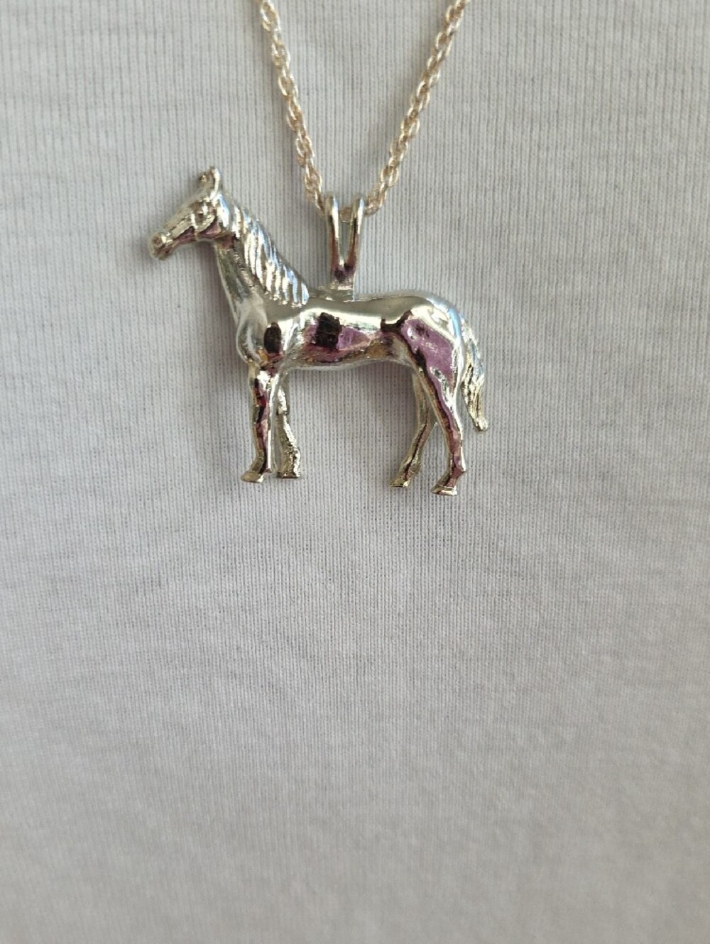 Silver Horse Pendant Necklace for Women - Shiny Silver Equine Charm* - Picture 3 of 9